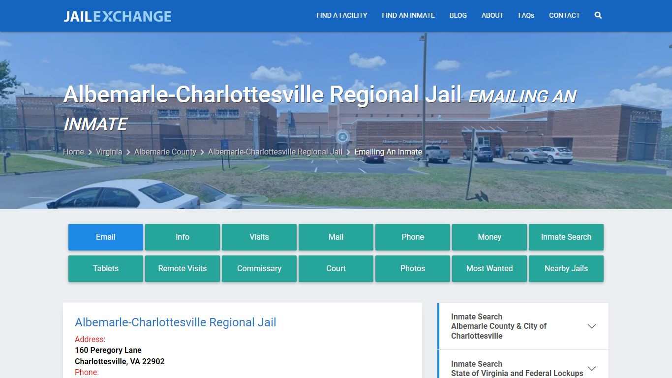 Inmate Text, Email - Albemarle-Charlottesville Regional Jail, VA